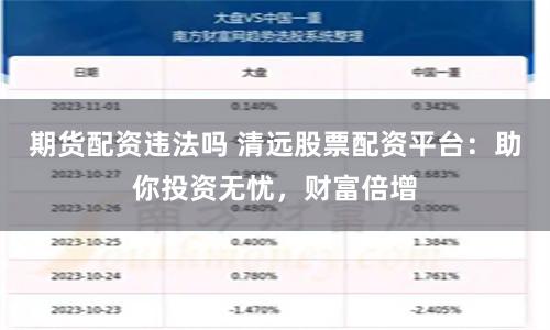 期货配资违法吗 清远股票配资平台：助你投资无忧，财富倍增