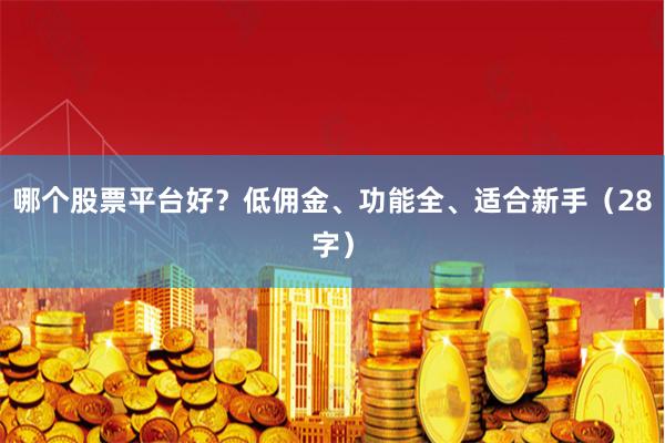 哪个股票平台好?低佣金、功能全、适合新手(28字)